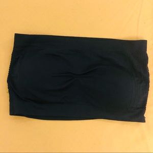 padded tube bra black